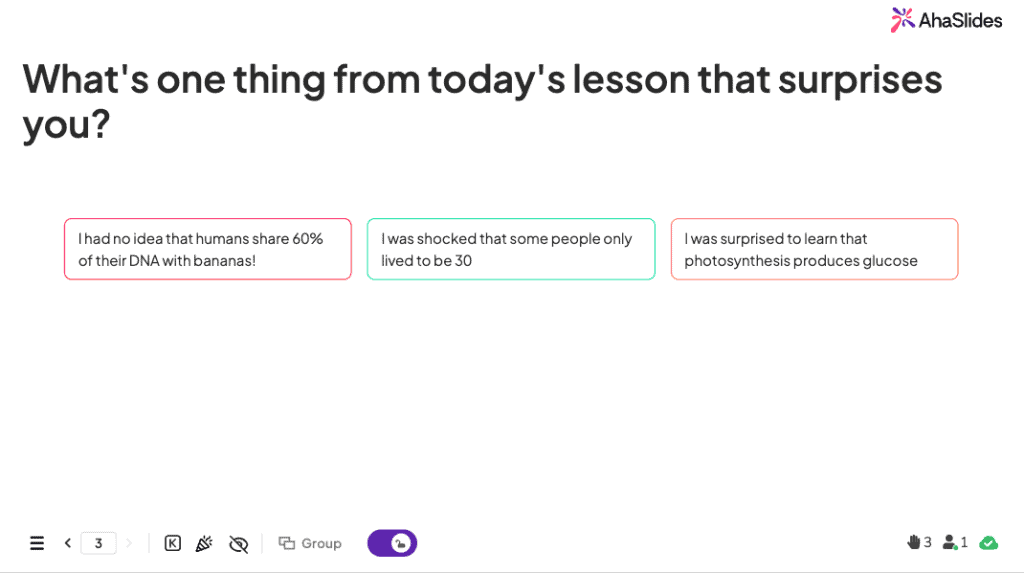 an exit ticket poll example