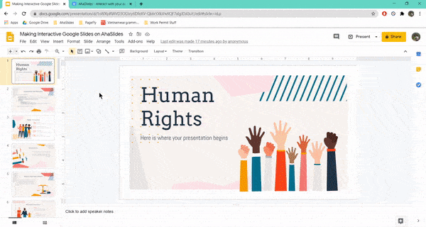 Publicação de uma apresentação interativa do Google Slides na web