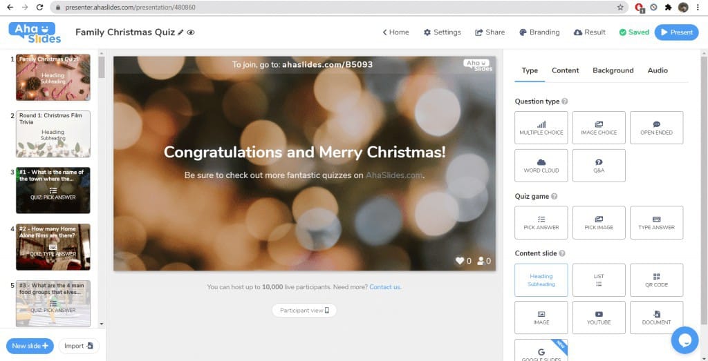 All-in-one tool for creating a memorable and completely free virtual Christmas party.