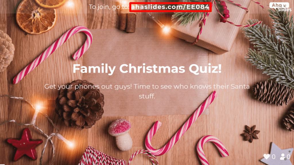 Der Join-Code für ein interaktives Quiz auf AhaSlides