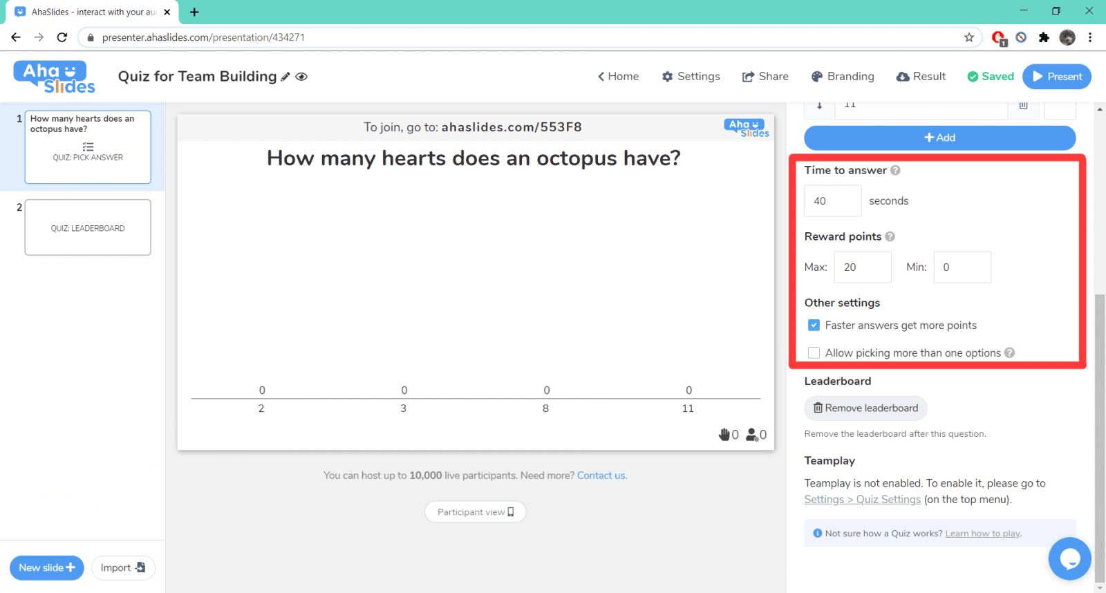 Quizizz on X: 📢Not just a fun way to review, TEAM games teach you a lot  more!💥🙌 You can..⬇️ ✓Play any quiz in Team Mode ✂Customize the game with  general and activity