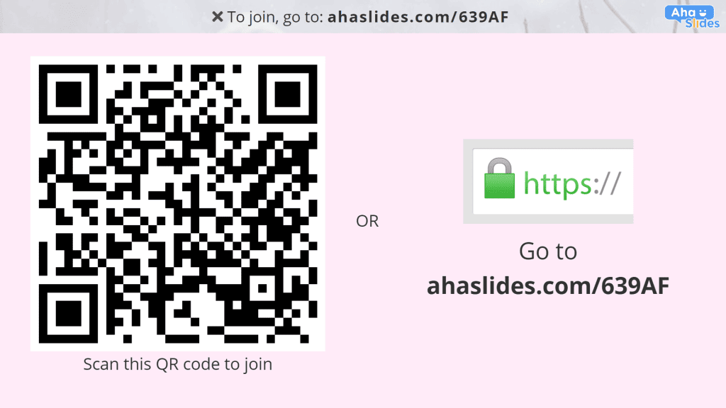 a QR code used by quiz players to join the Christmas picture quiz on AhaSlides