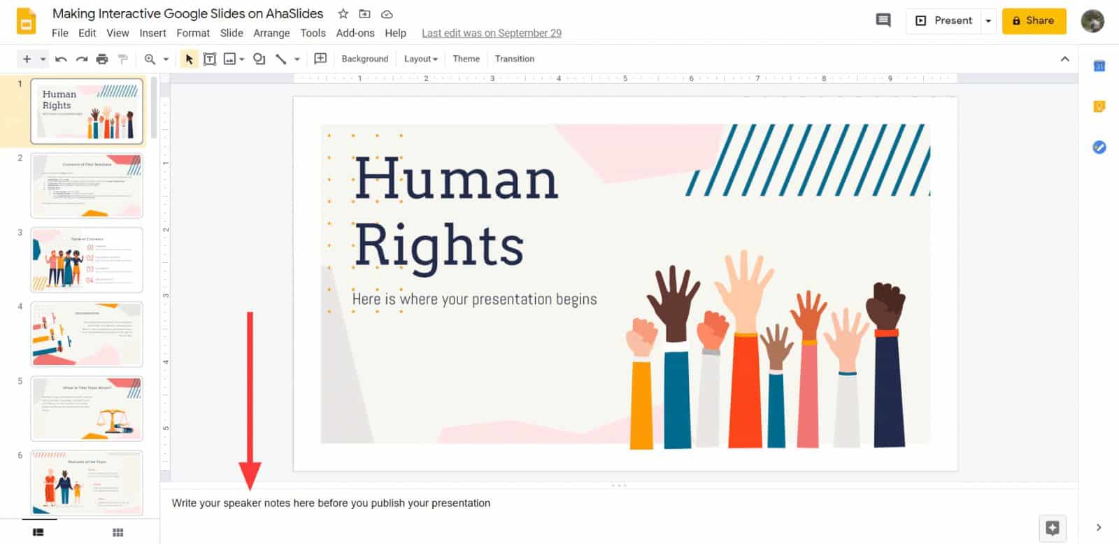 Презентация в google slides