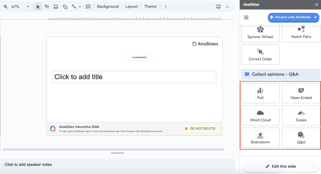 google diapositives ahaslides biwo vòt