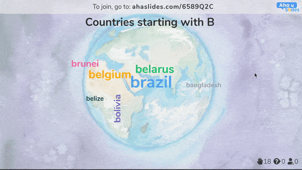 Playing pointless with a live word cloud on AhaSlides