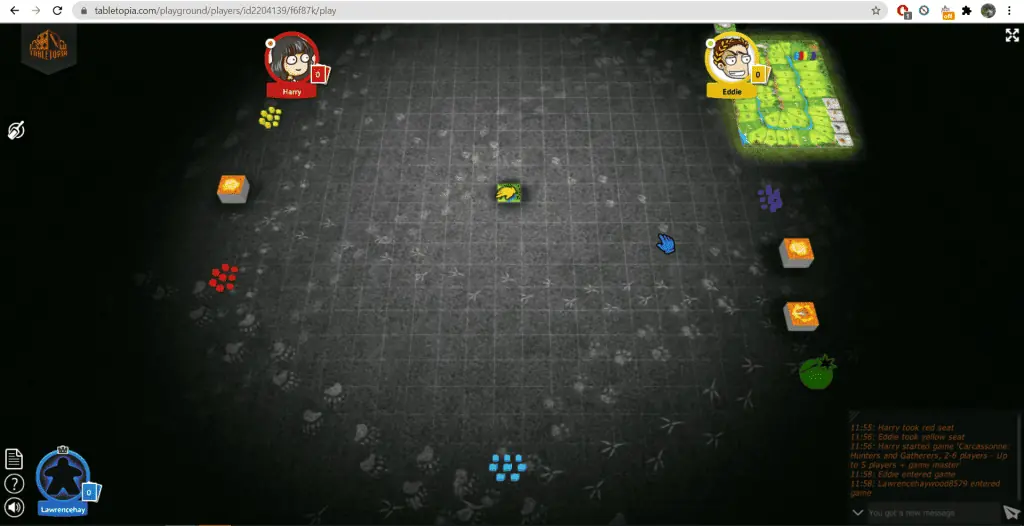 Luajtja e një lojë bordi në internet falas si pjesë e një aktiviteti virtual të partisë.