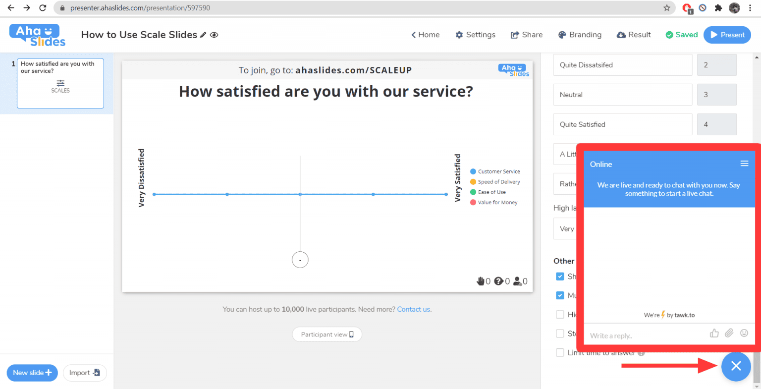 Tutorial How to Use Scales Slides on AhaSlides AhaSlides