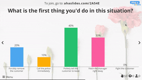 Using live polling software to engage the audience at a virtual training session