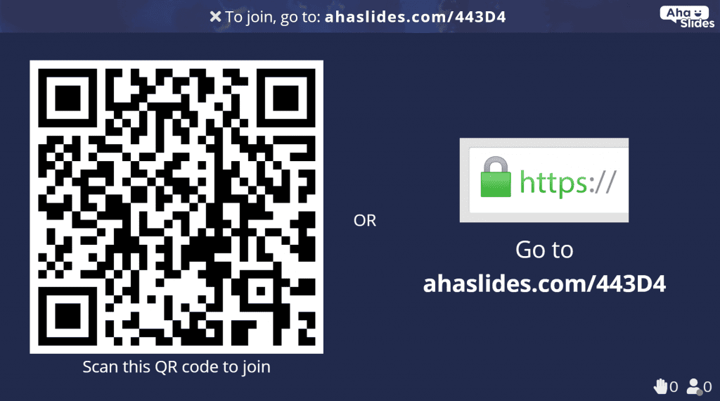 The QR code and join code for the AhaSlides Attack on Titan quiz