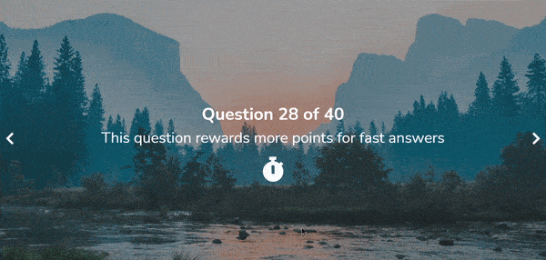 Eine Frage- und Bestenlistenfolie in einem AhaSlides-Quiz.