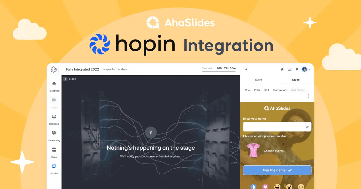 Hopin x AhaSlides: Kolaborasi Anyar kanggo Acara Interaktif