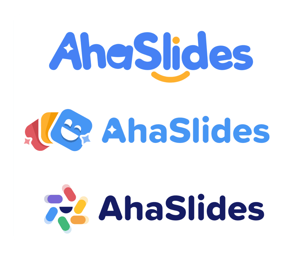 Yeni AhaSlides logosunun eski yinelemeleri