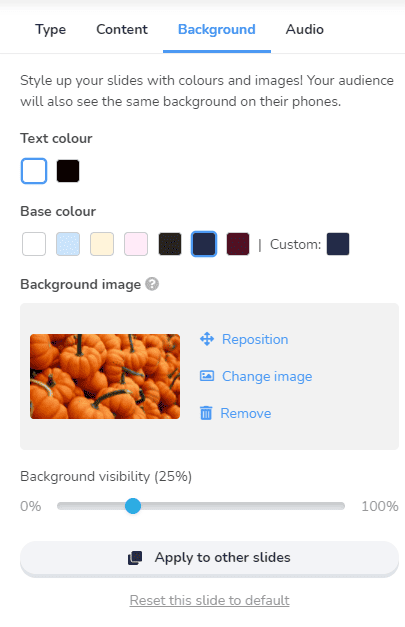 Customising the AhaSlides Halloween quiz