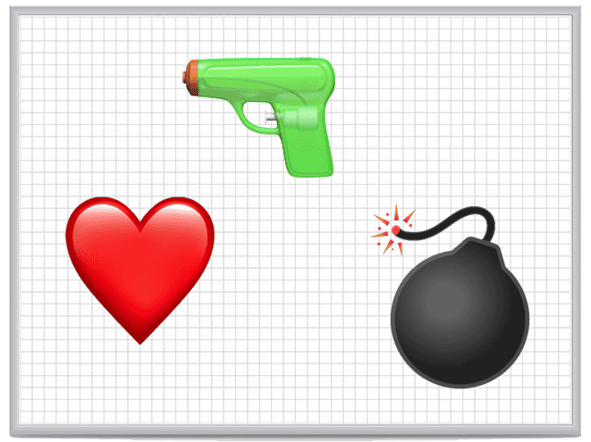 Heart, Gun, Bomb - interactive games to play during a presentation