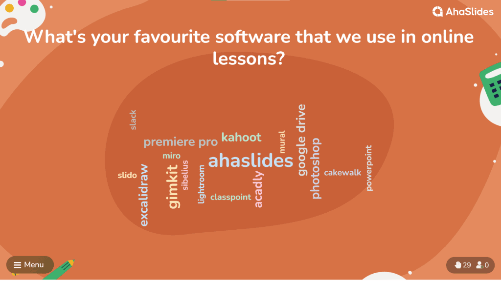 Une question pour les étudiants, leur demandant leur avis sur les logiciels utilisés lors des cours en ligne.