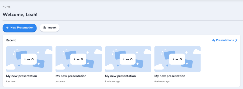 new presentation dashboard
