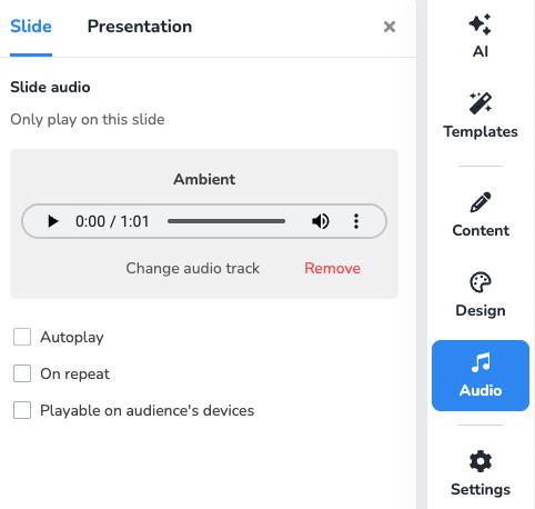 audio tab ahaslides