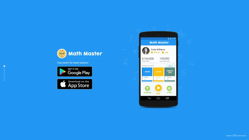 Math Master app ma ke ʻano he pāʻani makemakika lumi papa