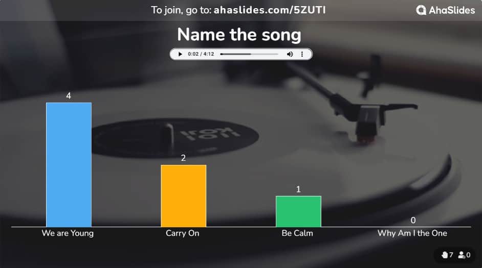 une image du quiz sonore d'AhaSlides