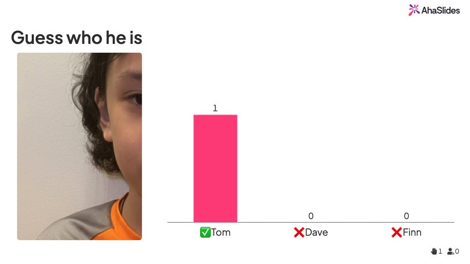 texmînek quizê wêneyê ku li ser AhaSlides hate lîstin
