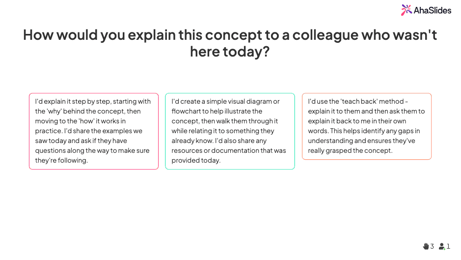 open ended questions for Training & Learning Development