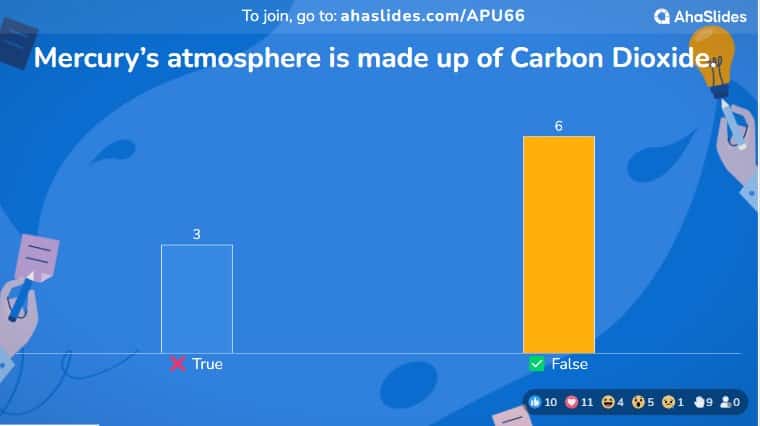 Creating a true or false test question on AhaSlides.