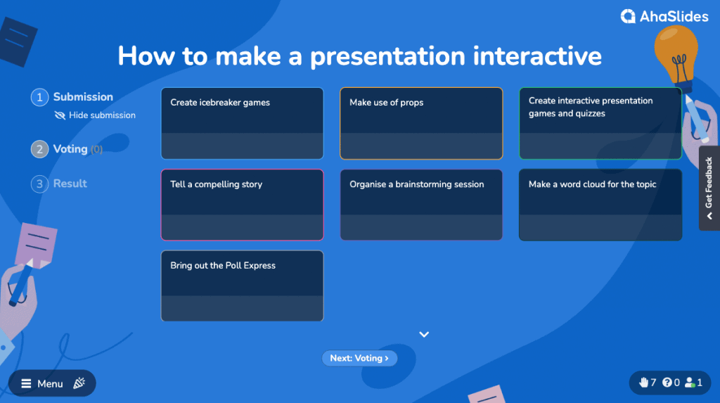 How to make a presentation interactive presenting on AhaSlides brainstorming platform
