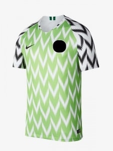 Nigerian football kit with the logo blacked out