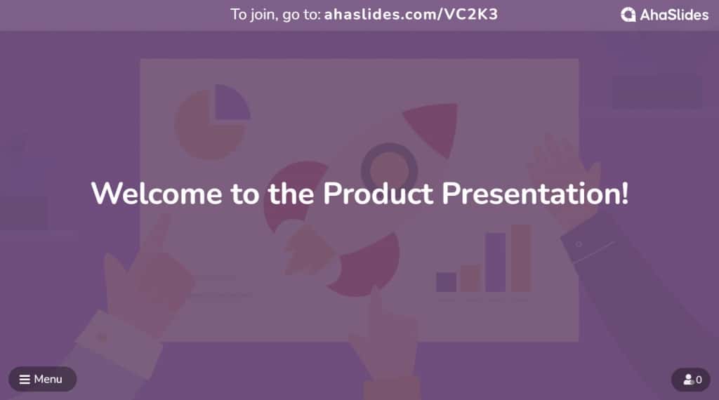 A product presentation slide on AhaSlides.