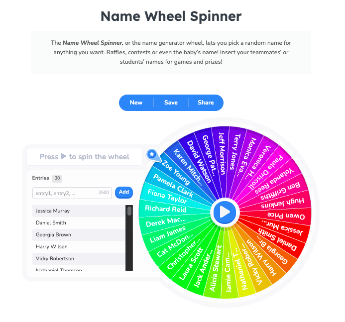 Wheel Spinner - Spin the Wheel to Pick a Random Choice - Mentimeter