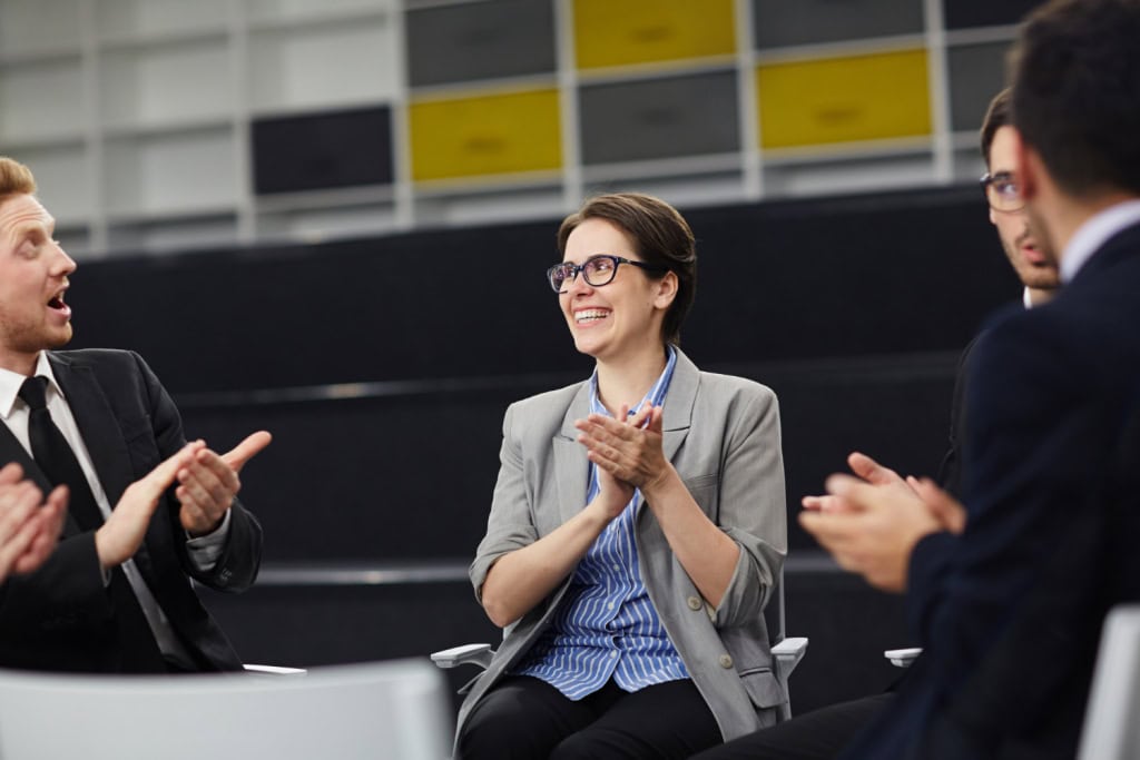 people networking at an event