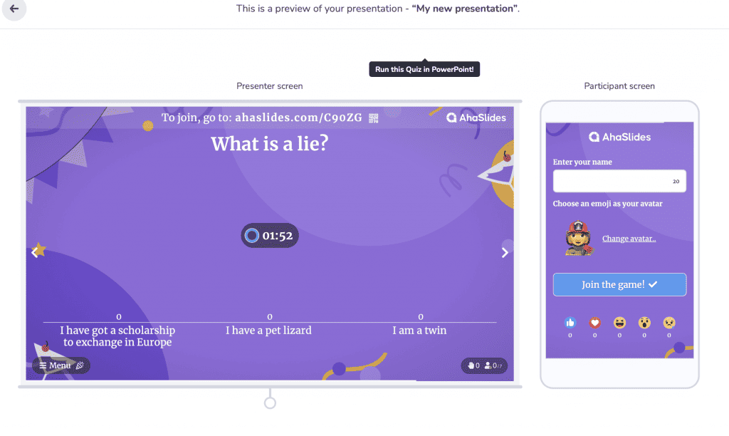 Deux vérités et un mensonge en ligne - Jeux conversationnels