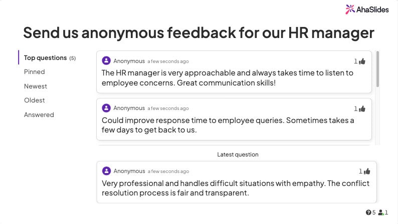 সহকর্মীদের জন্য প্রতিক্রিয়া উদাহরণ