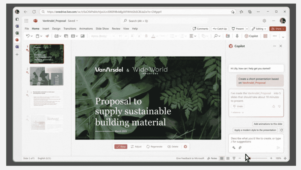 how to create powerpoint presentation using ai