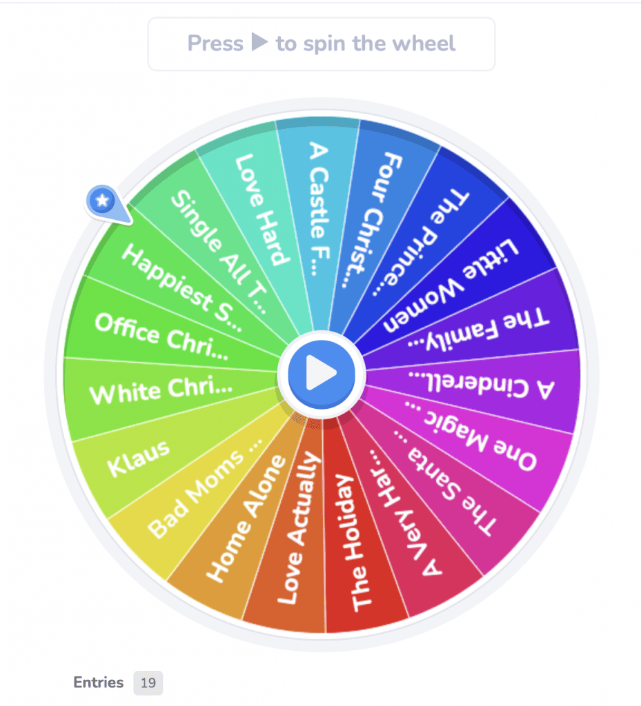 Games to Play at a Sleepover - A random movie spinner wheel