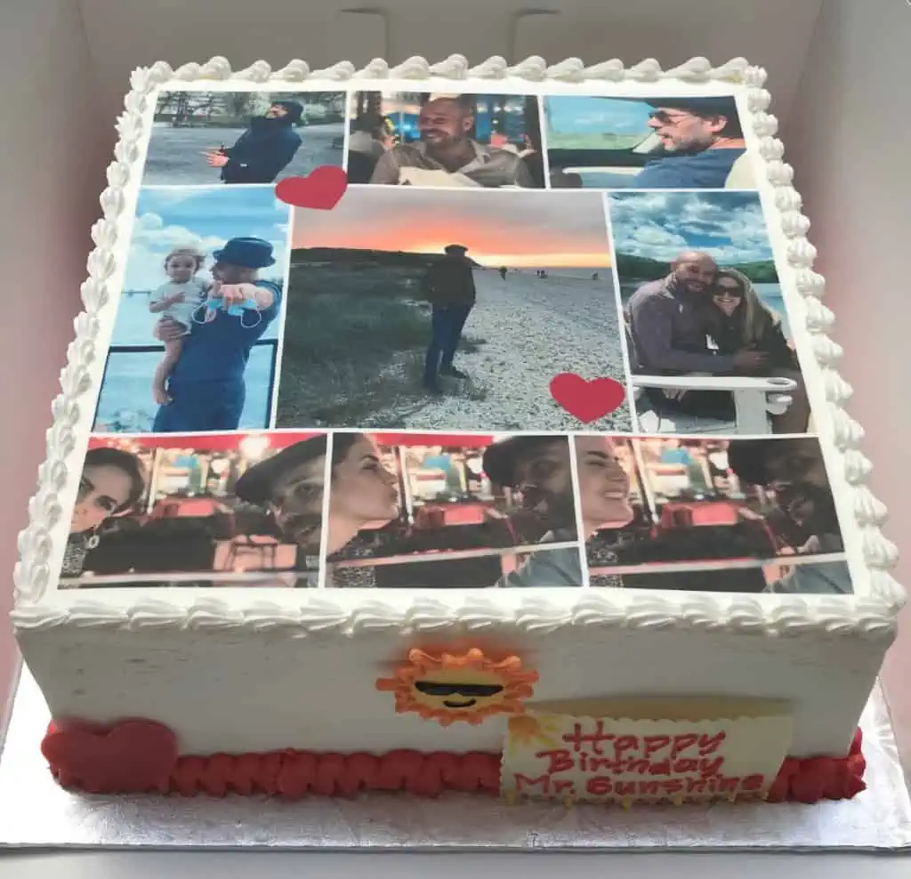 Photo Collage Cake - การออกแบบเค้กวันครบรอบ