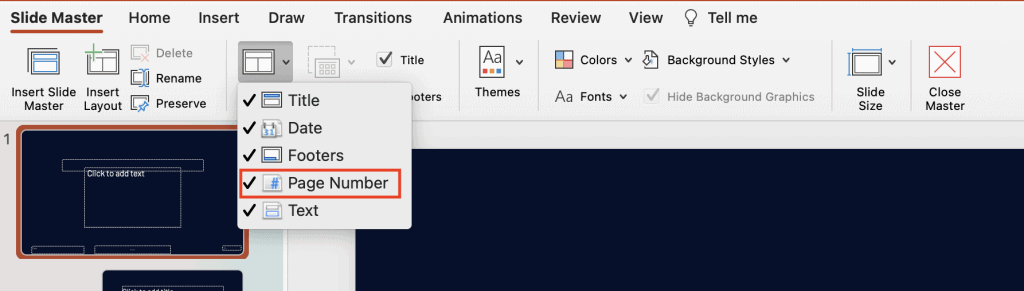 add page numbers to powerpoint presentation