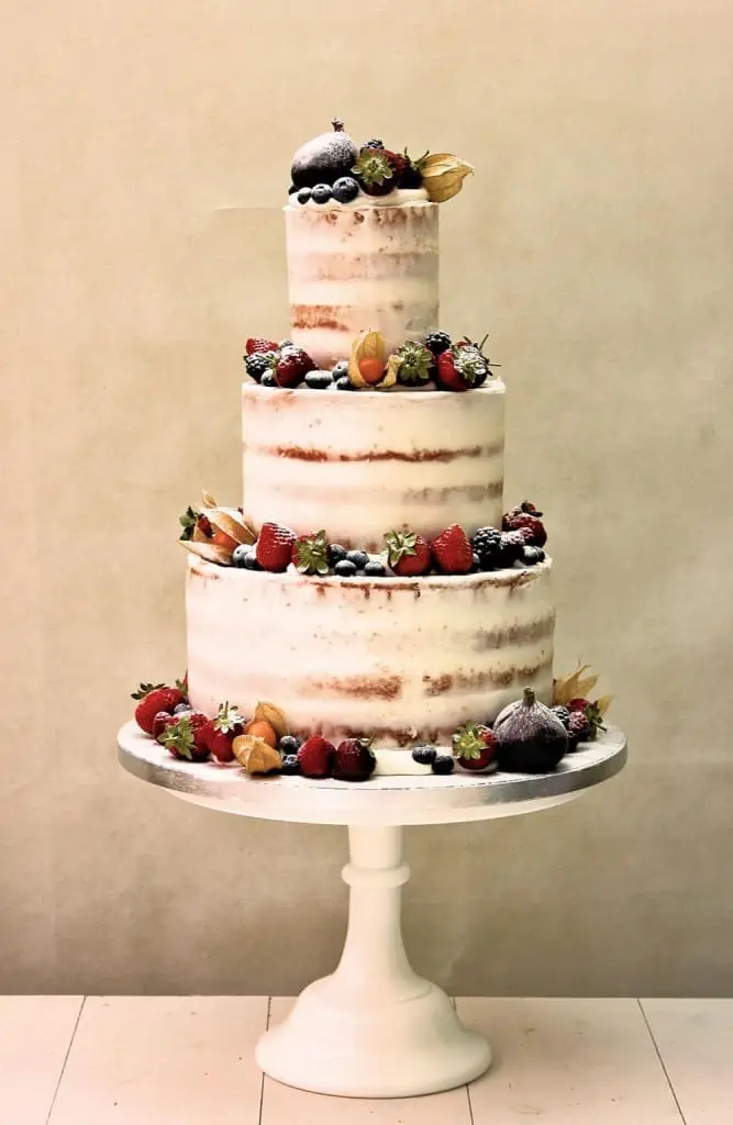 نیم ننگے کیک - شادی کے کیک کے خیالات