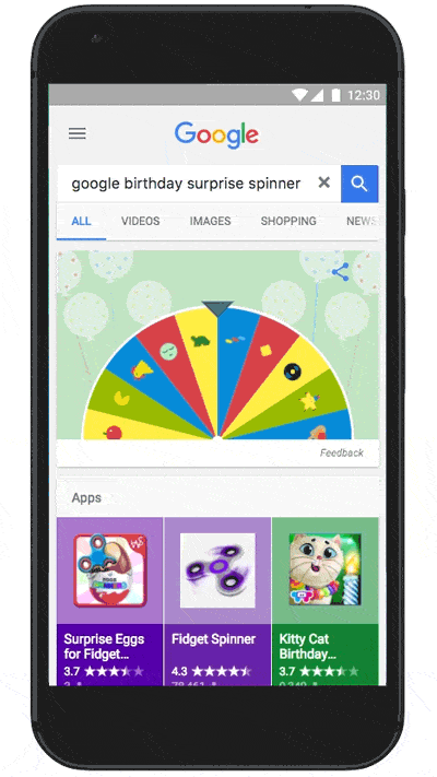 Cómo jugar Google Birthday Sorpresa Spinner