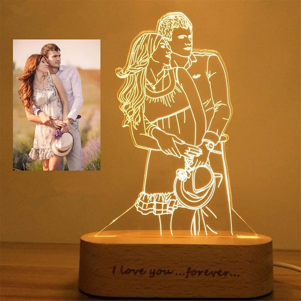 Marriage Gifts for Friends - Custom Photo 3D Lamp