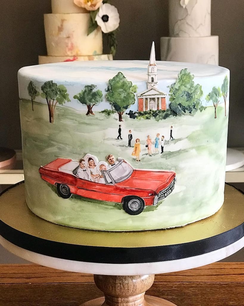 Hand-Painted Cake - Wedding Cake Ideas