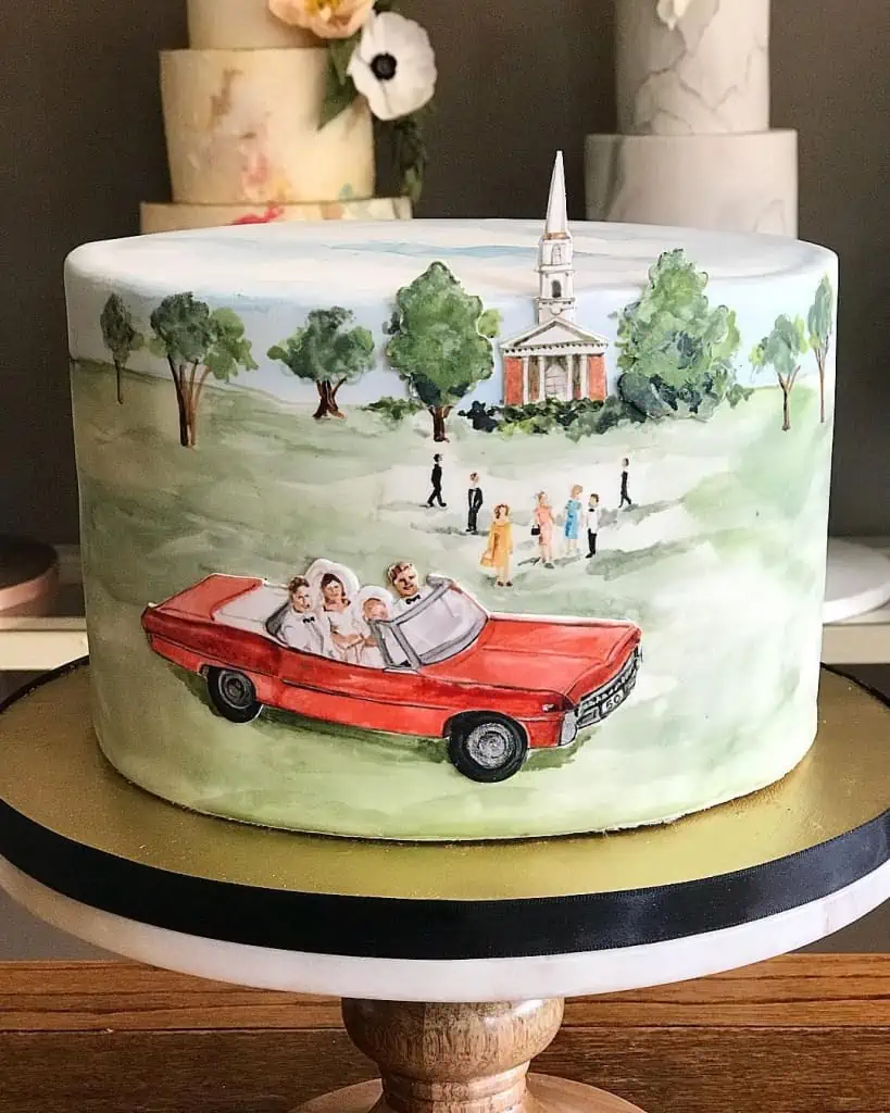 ہاتھ سے پینٹ کیک - شادی کے کیک کے خیالات