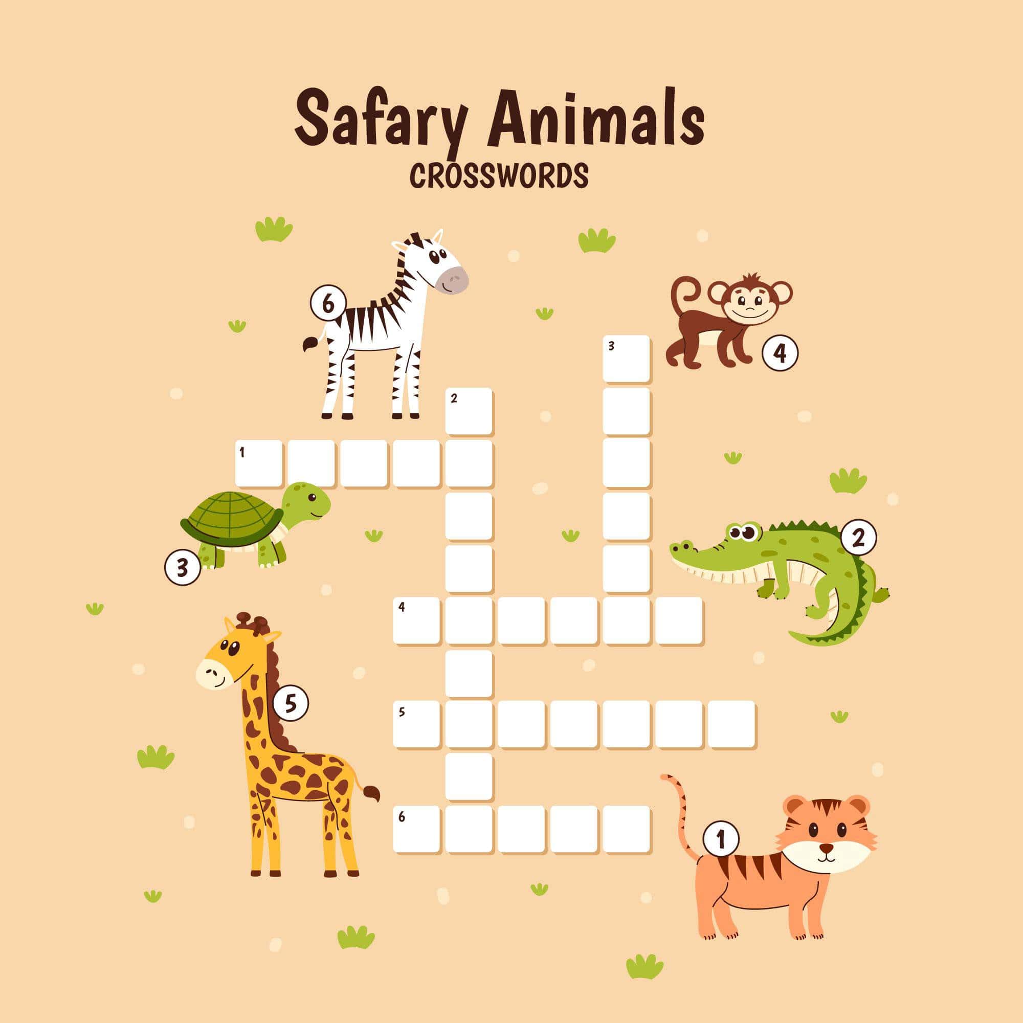 Кроссворд животные на английском 3 класс. Animals crossword for Kids.