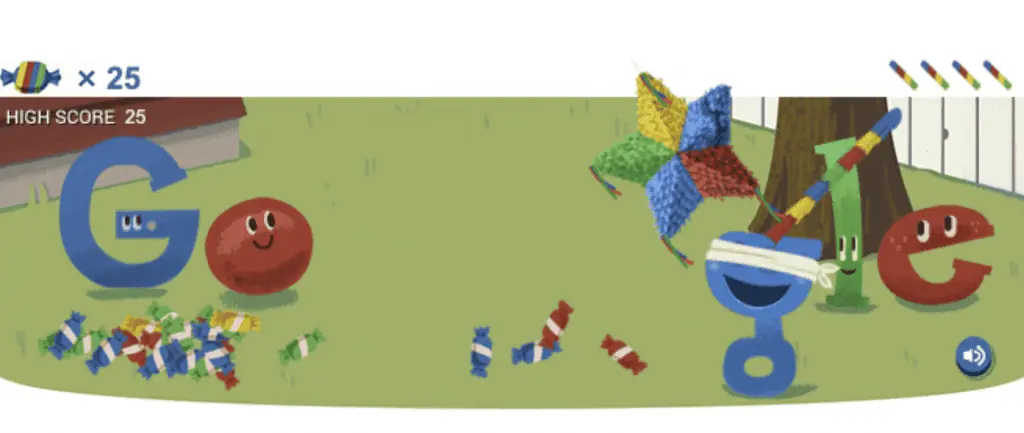 Google 生日惊喜旋转器 - Piñata Smash