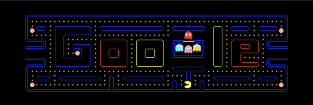 Спиннер-сюрприз Google на день рождения — Pacman