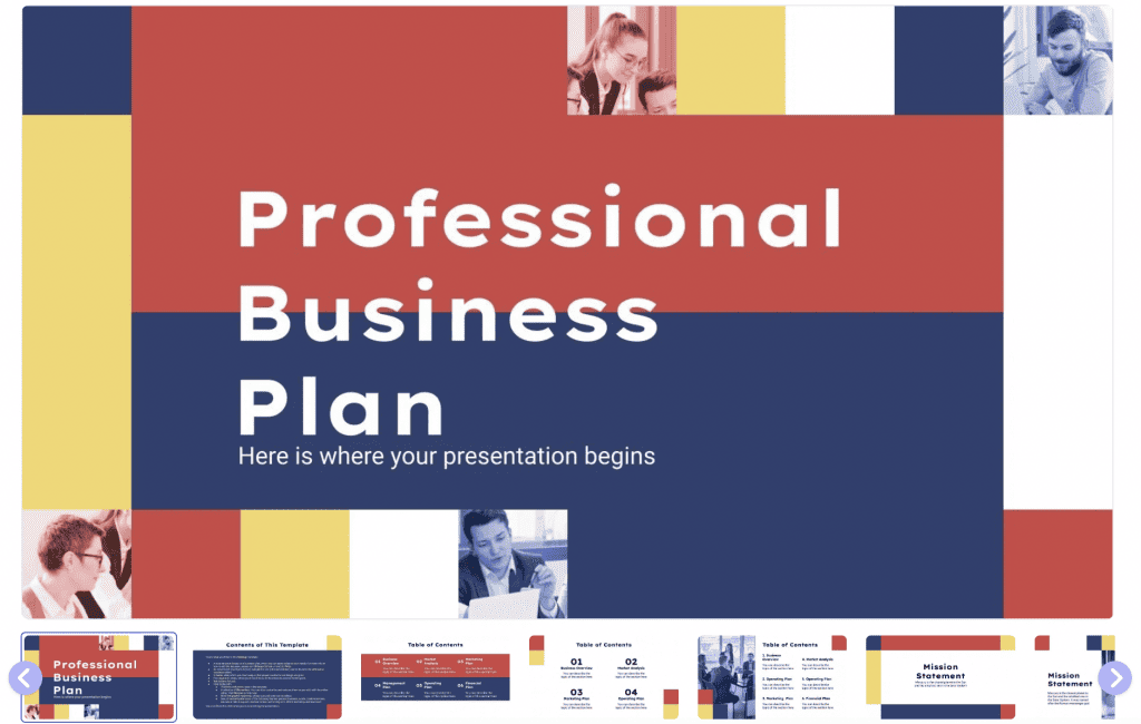 Simple presentation example - Business plan