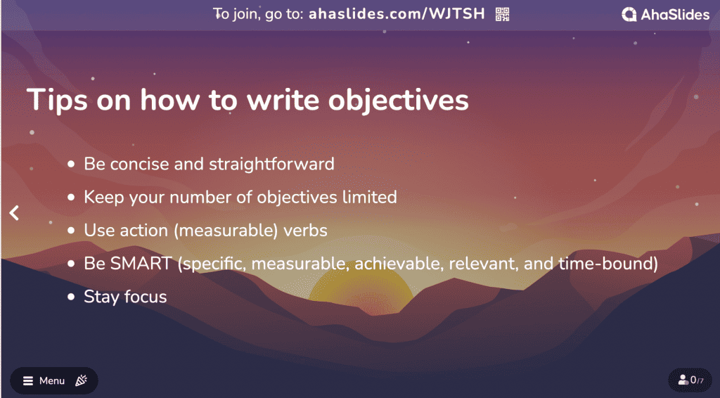  how to write objectives 