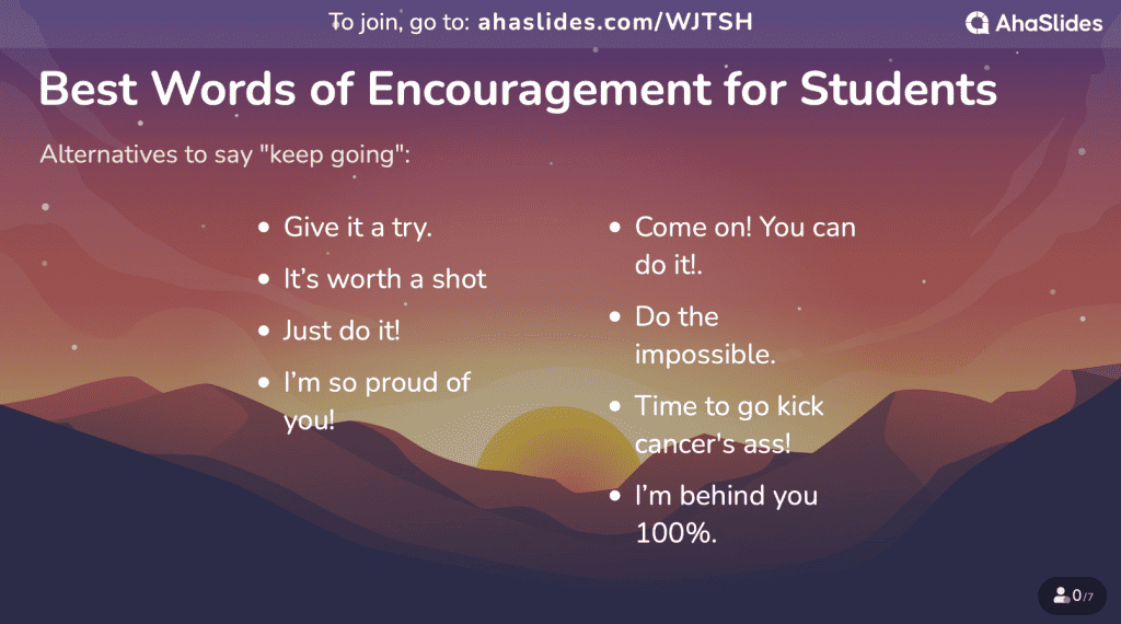 words of encouragement for students