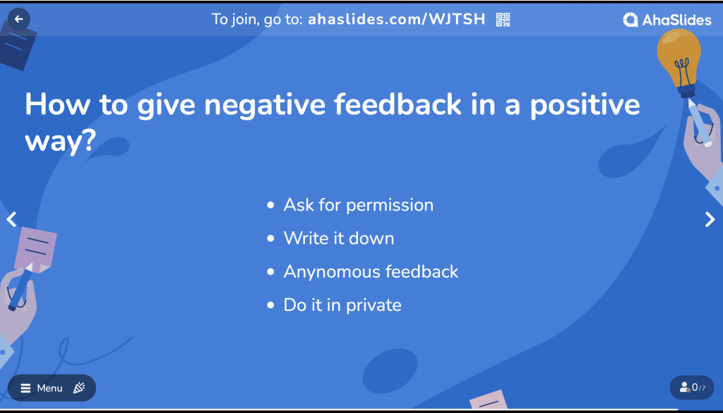 How to give negative feedback in a positive way examples