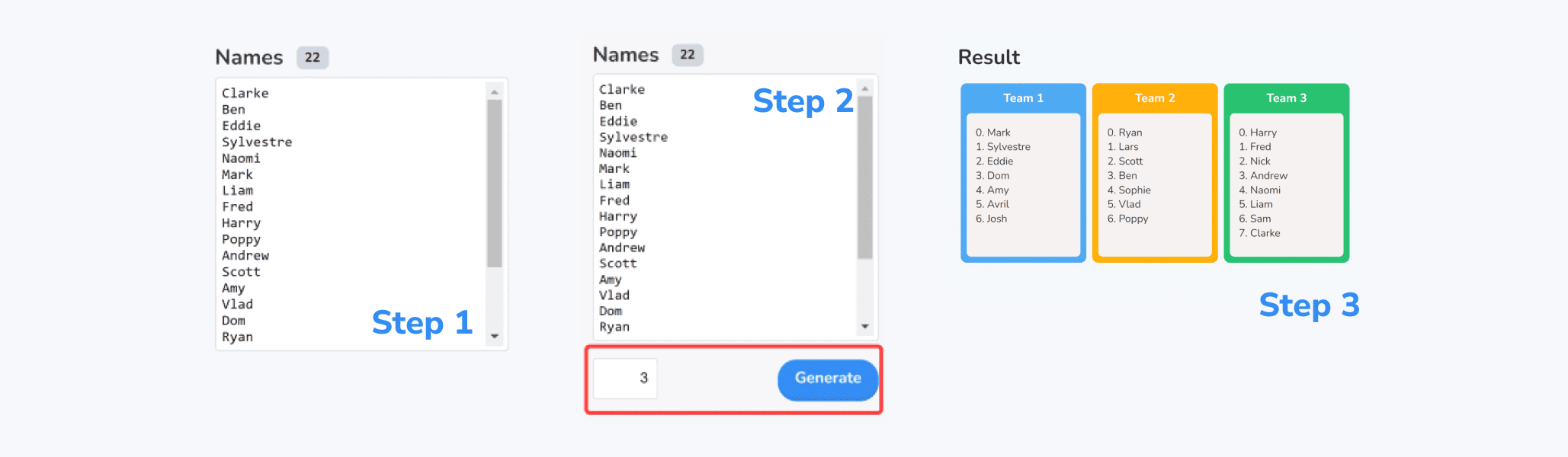 how to use AhaSlides' random team generator